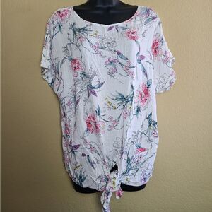 Buffalo David Bitton Front Knot Watercolor Top